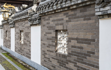 中式青砖围墙