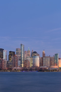 纽约曼哈顿城市风光夜景