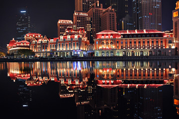 天津津湾广场夜景