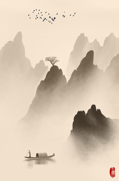 水墨山水画