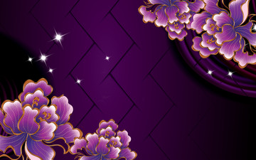 紫色梦幻花卉高清背景墙