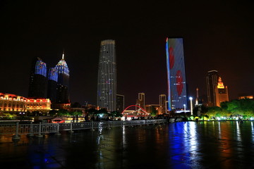 天津海河夜景