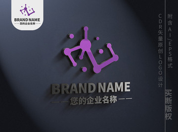 点线互联网科技logo品牌标志