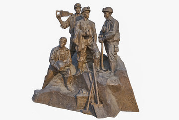 煤矿工人雕塑
