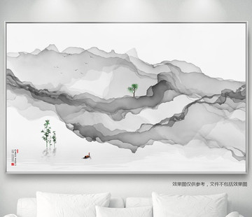 超大型竖幅山水挂画装饰画