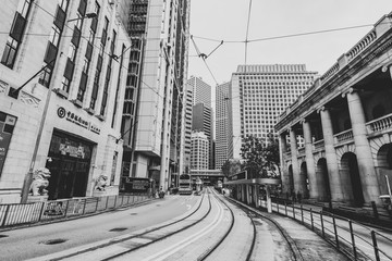 老香港黑白街景