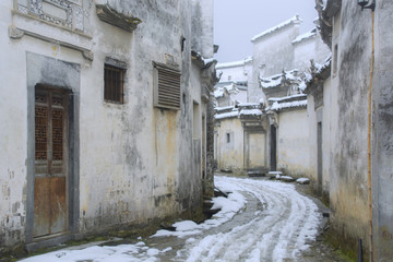 老街雪景