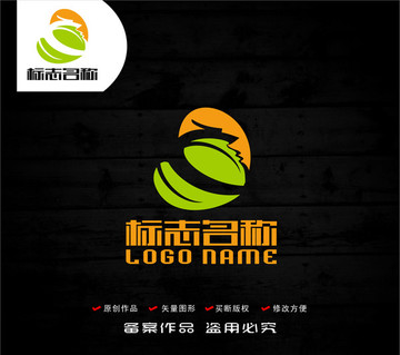 C字母标志龙心形logo