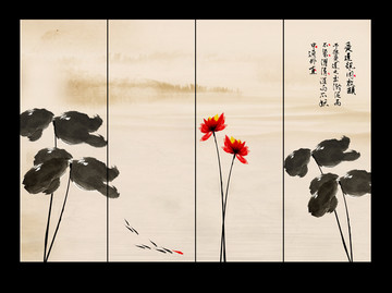 水墨荷花