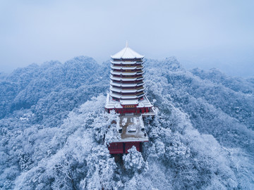 都江堰青城山雪景