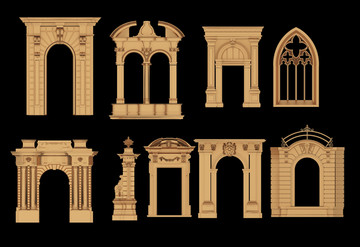 欧式建筑构件金色