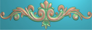 欧式长洋花精雕图灰度图