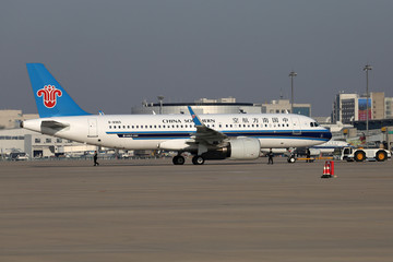 南方航空飞机在沈阳机场