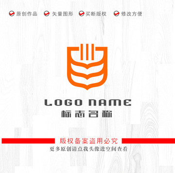 盾标志谷穗麦穗logo