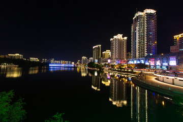 海南三亚城市夜景