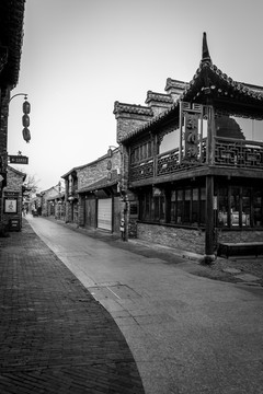 江南古镇黑白照片