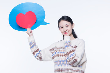 可爱女生剪纸摄影图片