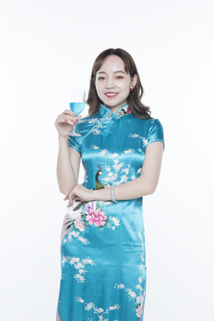 女子穿旗袍摄影图片