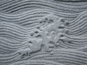 石雕水纹波浪