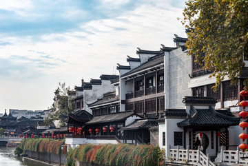 南京秦淮河畔的中式建筑