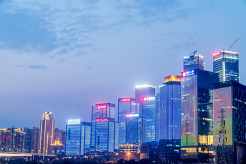 中国重庆城市风光的建筑群