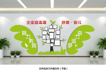 公司文化树企业员工风采励志墙