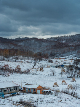 雪中农家