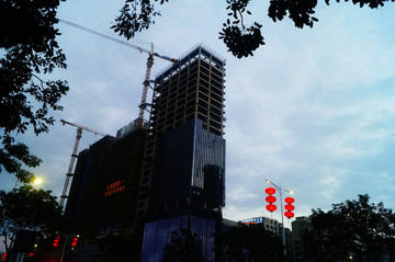 住宅楼及红灯笼景观