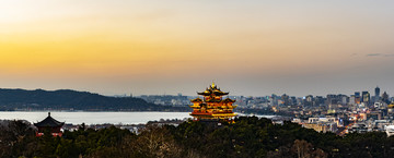 杭州吴山广场城隍阁夜景