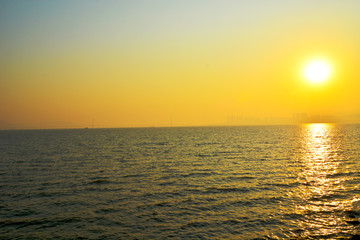 深圳湾夕阳风景