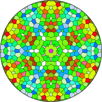圆形染色玻璃渐变抽象几何背景