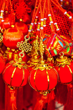 春节红色灯笼挂绳