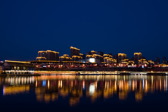 曲江池夜景南湖夜景