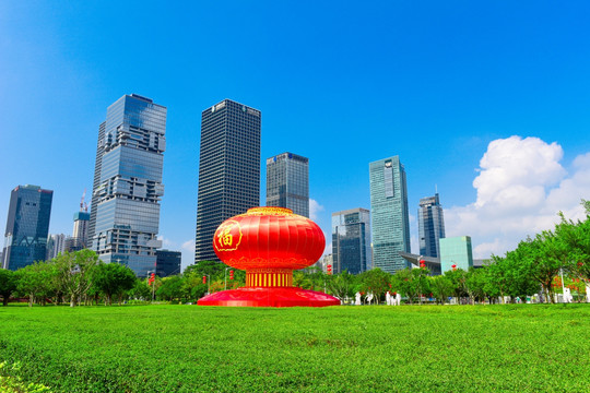 深圳市民中心的大红灯笼