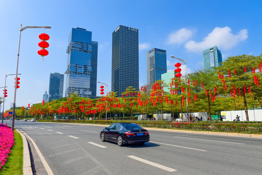 深圳福田中心区的节日气氛