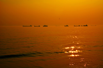 海上夕阳暮色风景