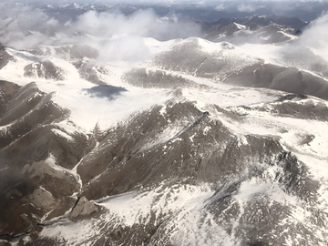飞机拍摄青海雪山风光