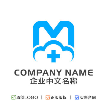 字母M标志科技云标志