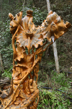 根雕艺术木雕渔翁
