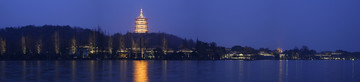 西湖夜景全景