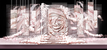 梦幻粉色几何型玫瑰婚礼设计