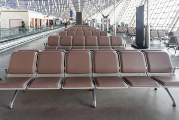 浦东机场候机厅的座椅
