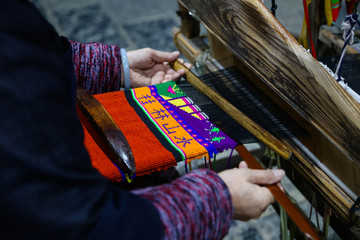 传统织布