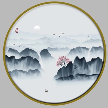 北欧山水装饰画