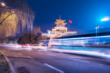 济南解放阁夜景