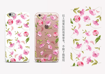 植物花卉图案手机壳模板