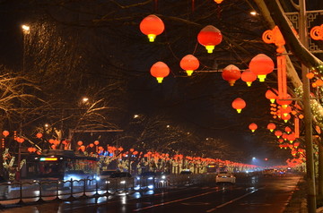 郑州春节街头夜景