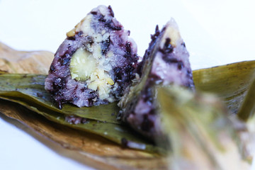 手工板栗紫米粽
