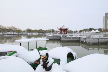 公园雪景
