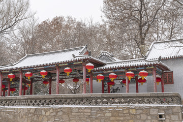 水墨园林雪景